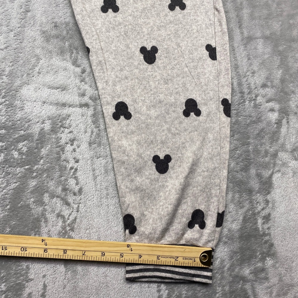 Disney Mickey Mouse Pajama‎ Set Gray Long Sleeve Top Pants Women's Medium - Picture 12 of 16